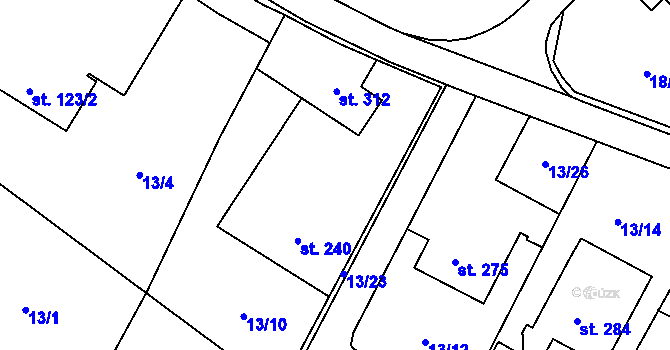 Parcela st. 13/6 v KÚ Doubravy, Katastrální mapa