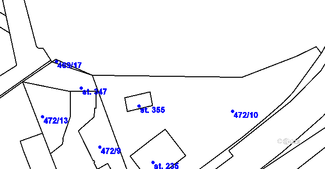 Parcela st. 469/3 v KÚ Doubravy, Katastrální mapa
