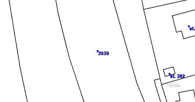 Parcela st. 2039 v KÚ Doubravy, Katastrální mapa
