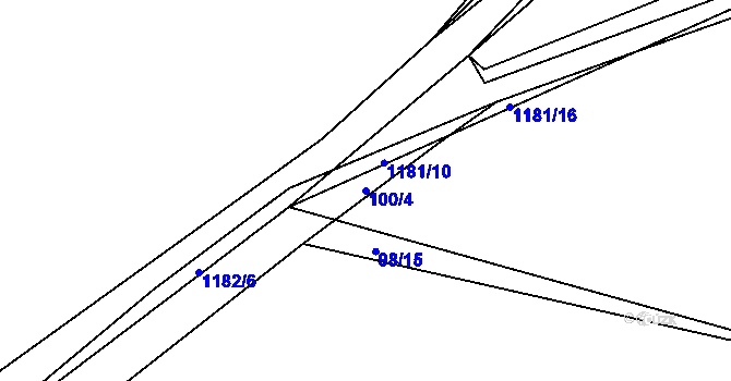Parcela st. 100/4 v KÚ Doudleby, Katastrální mapa