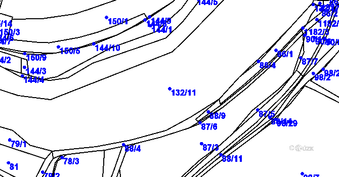 Parcela st. 132/11 v KÚ Doudleby, Katastrální mapa
