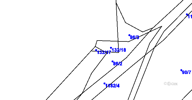 Parcela st. 132/17 v KÚ Doudleby, Katastrální mapa