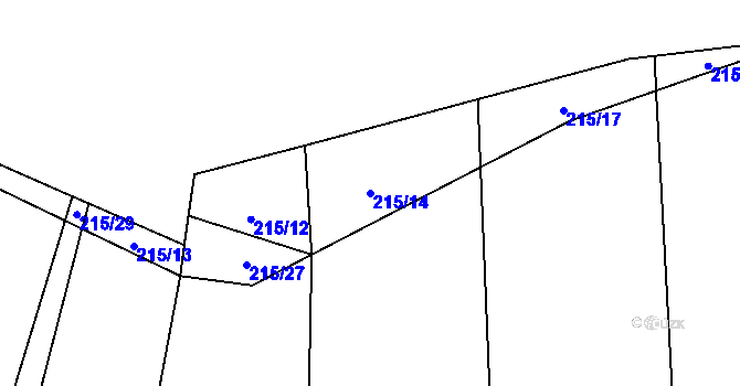 Parcela st. 215/14 v KÚ Doudleby, Katastrální mapa
