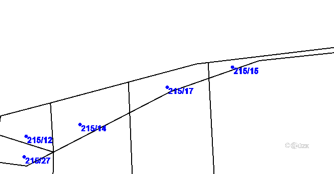 Parcela st. 215/17 v KÚ Doudleby, Katastrální mapa