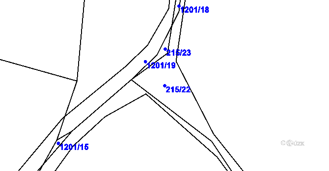 Parcela st. 215/22 v KÚ Doudleby, Katastrální mapa