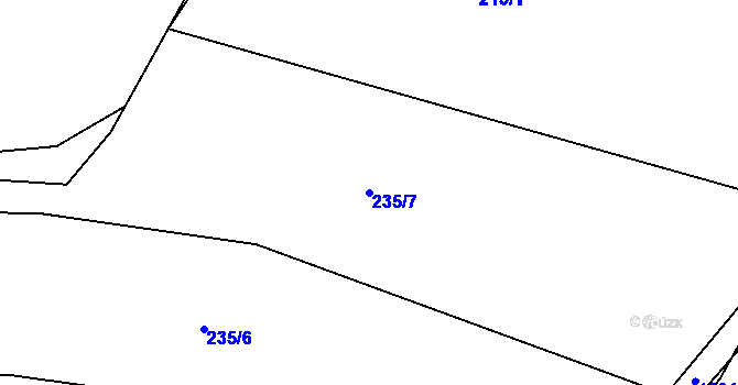 Parcela st. 235/7 v KÚ Doudleby, Katastrální mapa