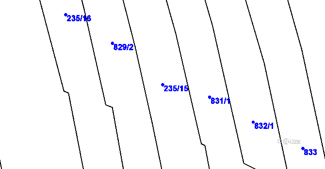 Parcela st. 235/15 v KÚ Doudleby, Katastrální mapa