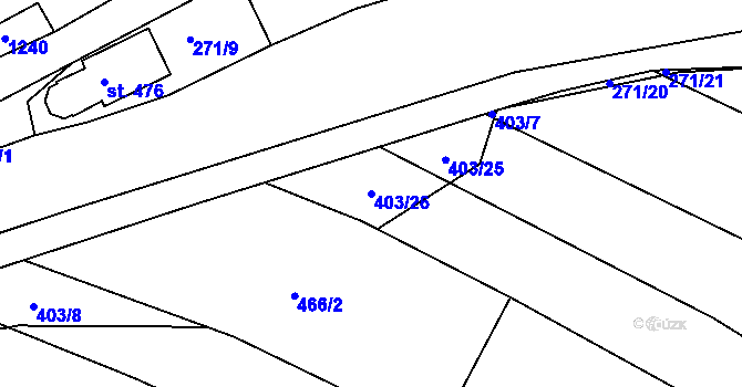Parcela st. 403/26 v KÚ Doudleby, Katastrální mapa