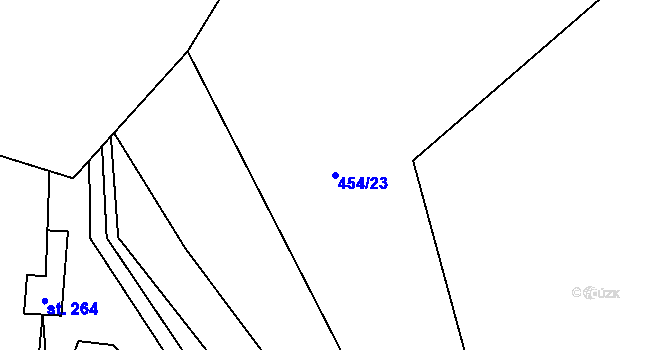 Parcela st. 454/23 v KÚ Doudleby, Katastrální mapa