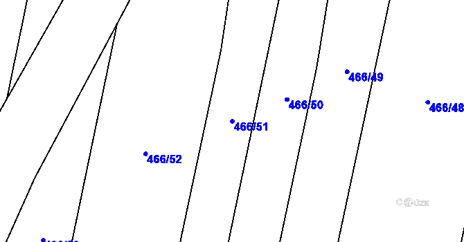 Parcela st. 466/51 v KÚ Doudleby, Katastrální mapa