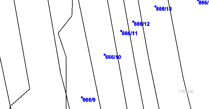 Parcela st. 666/10 v KÚ Doudleby, Katastrální mapa