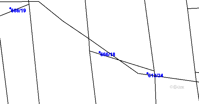 Parcela st. 666/18 v KÚ Doudleby, Katastrální mapa