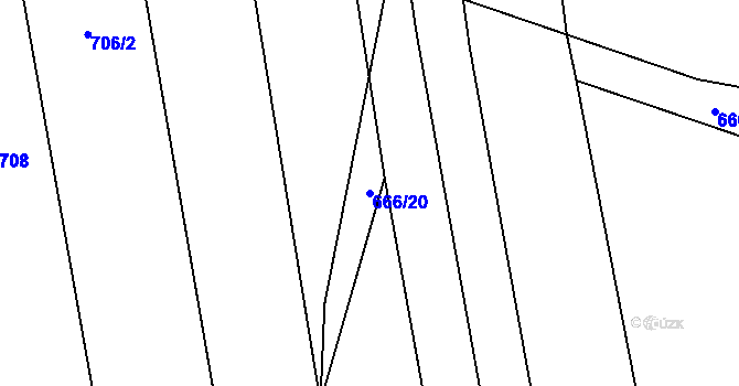 Parcela st. 666/20 v KÚ Doudleby, Katastrální mapa