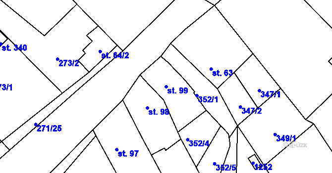 Parcela st. 99 v KÚ Doudleby, Katastrální mapa
