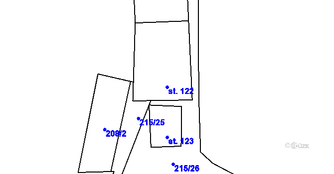 Parcela st. 122 v KÚ Doudleby, Katastrální mapa