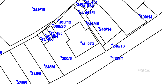 Parcela st. 273 v KÚ Doudleby, Katastrální mapa