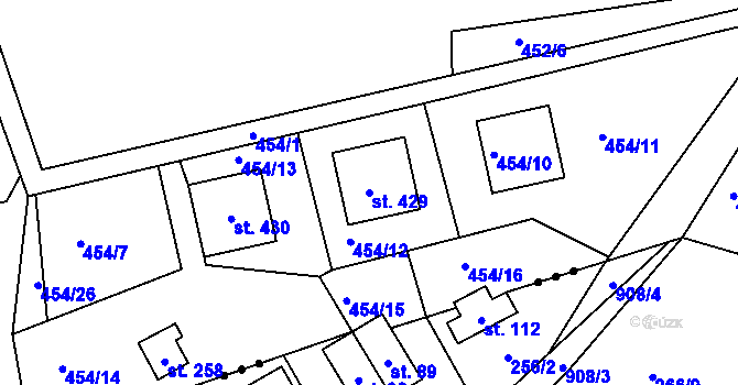 Parcela st. 429 v KÚ Doudleby, Katastrální mapa