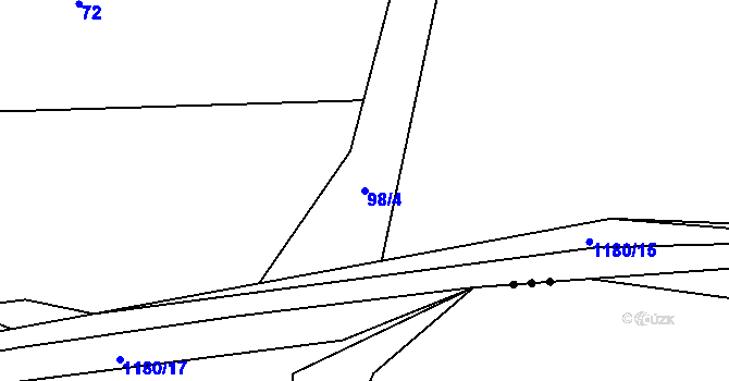 Parcela st. 98/4 v KÚ Doudleby, Katastrální mapa