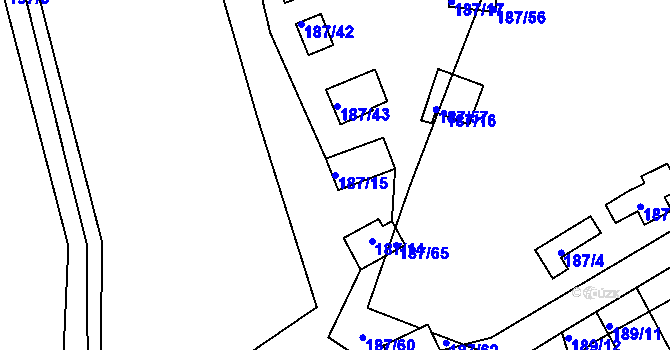 Parcela st. 187/15 v KÚ Doudleby, Katastrální mapa