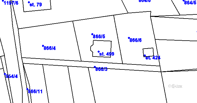Parcela st. 499 v KÚ Doudleby, Katastrální mapa
