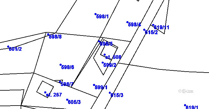 Parcela st. 508 v KÚ Doudleby, Katastrální mapa