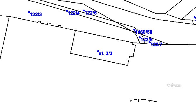 Parcela st. 3/3 v KÚ Doudleby nad Orlicí, Katastrální mapa