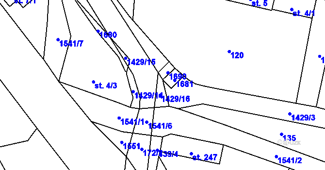 Parcela st. 4/2 v KÚ Doudleby nad Orlicí, Katastrální mapa
