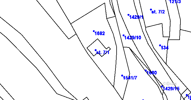 Parcela st. 7/1 v KÚ Doudleby nad Orlicí, Katastrální mapa