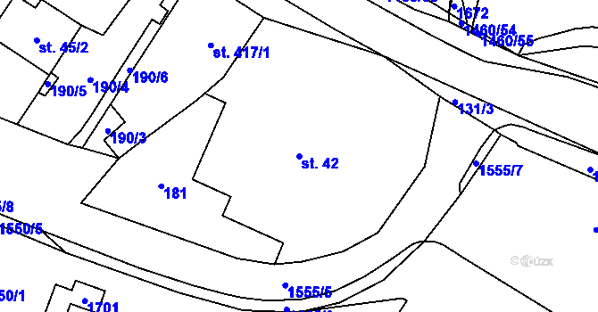 Parcela st. 42 v KÚ Doudleby nad Orlicí, Katastrální mapa
