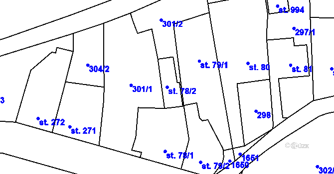 Parcela st. 78/2 v KÚ Doudleby nad Orlicí, Katastrální mapa
