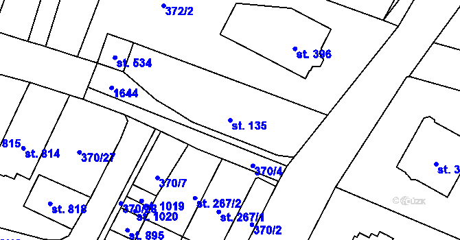 Parcela st. 135 v KÚ Doudleby nad Orlicí, Katastrální mapa