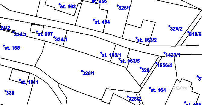 Parcela st. 163/1 v KÚ Doudleby nad Orlicí, Katastrální mapa