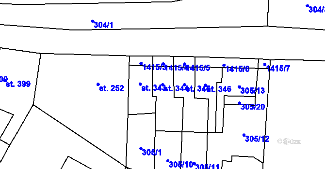Parcela st. 344 v KÚ Doudleby nad Orlicí, Katastrální mapa