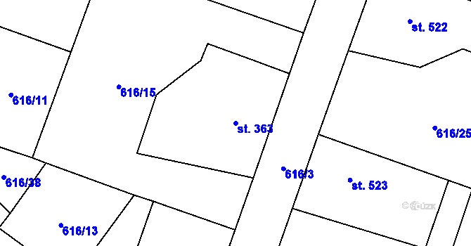 Parcela st. 363 v KÚ Doudleby nad Orlicí, Katastrální mapa