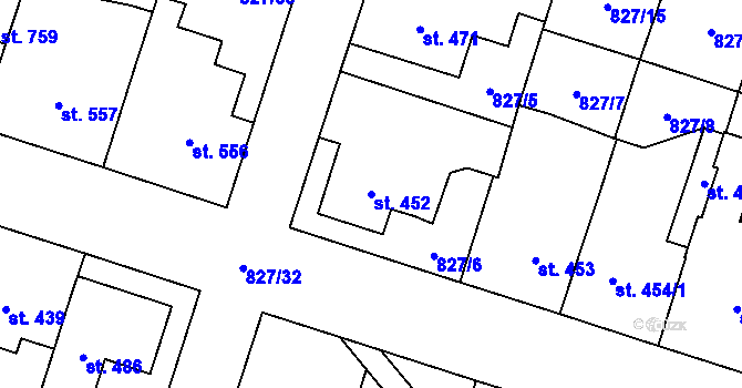 Parcela st. 452 v KÚ Doudleby nad Orlicí, Katastrální mapa