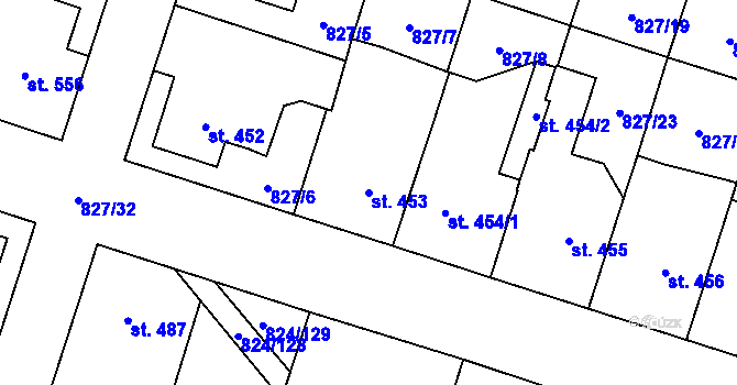 Parcela st. 453 v KÚ Doudleby nad Orlicí, Katastrální mapa
