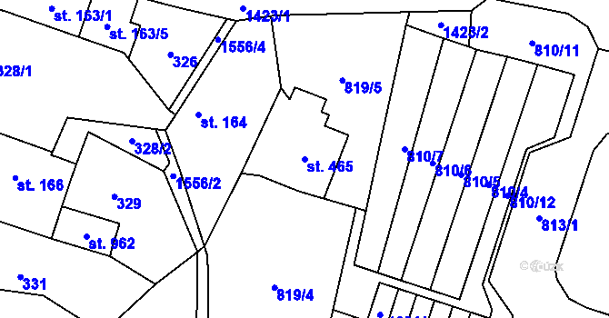 Parcela st. 465 v KÚ Doudleby nad Orlicí, Katastrální mapa