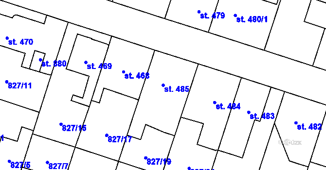 Parcela st. 485 v KÚ Doudleby nad Orlicí, Katastrální mapa