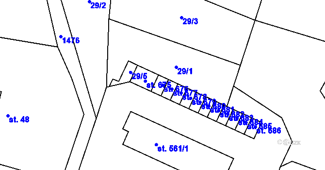 Parcela st. 676 v KÚ Doudleby nad Orlicí, Katastrální mapa