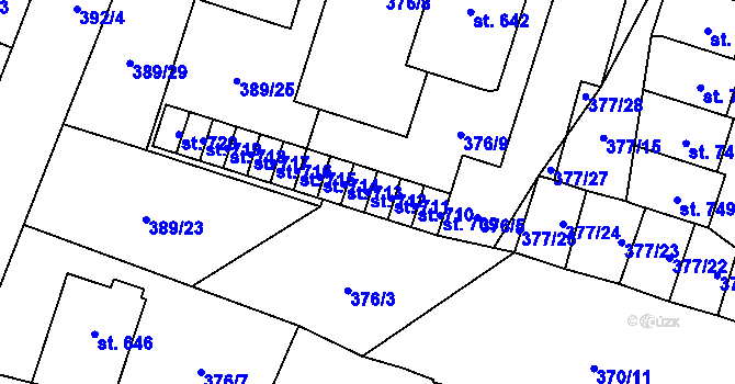 Parcela st. 712 v KÚ Doudleby nad Orlicí, Katastrální mapa
