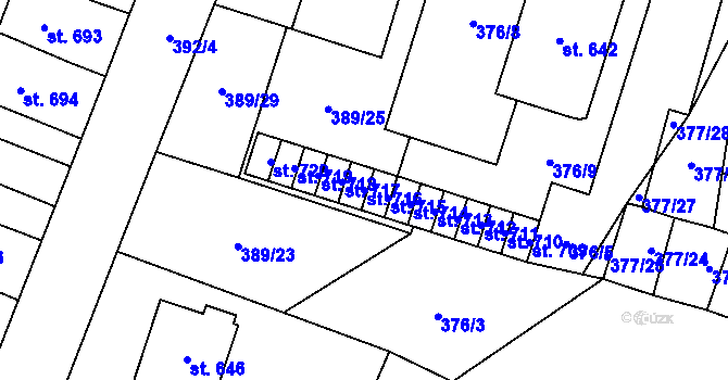 Parcela st. 716 v KÚ Doudleby nad Orlicí, Katastrální mapa