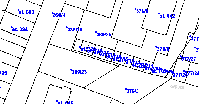 Parcela st. 717 v KÚ Doudleby nad Orlicí, Katastrální mapa