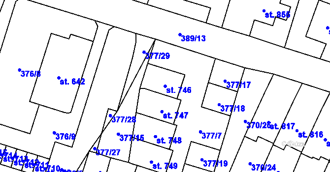 Parcela st. 746 v KÚ Doudleby nad Orlicí, Katastrální mapa