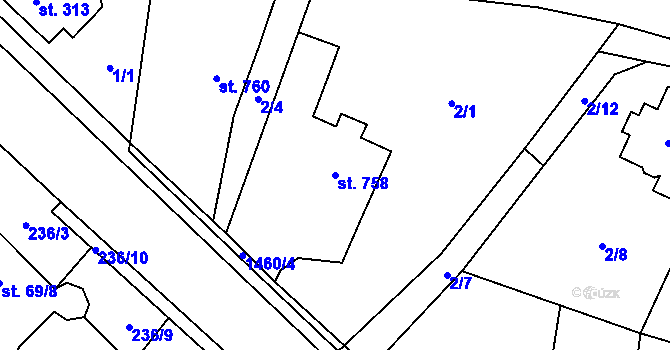 Parcela st. 758 v KÚ Doudleby nad Orlicí, Katastrální mapa