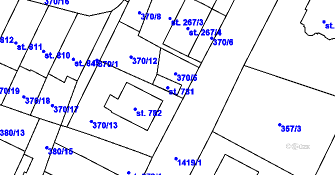 Parcela st. 781 v KÚ Doudleby nad Orlicí, Katastrální mapa