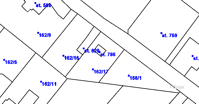 Parcela st. 786 v KÚ Doudleby nad Orlicí, Katastrální mapa