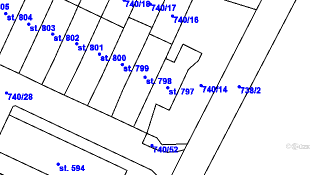 Parcela st. 797 v KÚ Doudleby nad Orlicí, Katastrální mapa