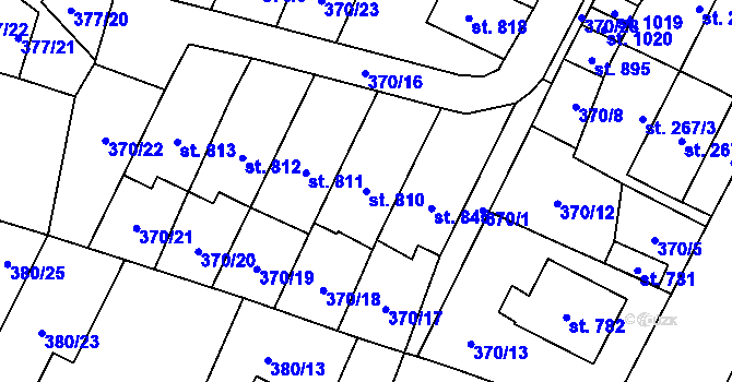 Parcela st. 810 v KÚ Doudleby nad Orlicí, Katastrální mapa