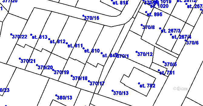 Parcela st. 845 v KÚ Doudleby nad Orlicí, Katastrální mapa