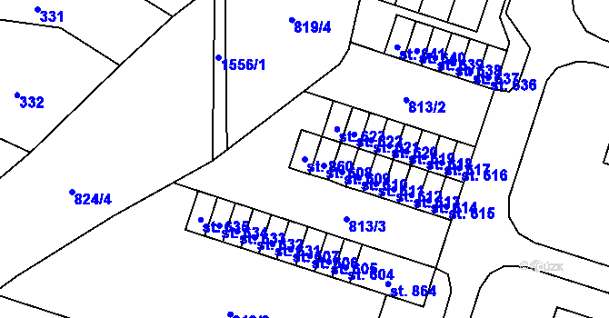 Parcela st. 860 v KÚ Doudleby nad Orlicí, Katastrální mapa